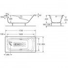 Ванна чугунная Roca Ming 170 с отверстиями для ручек