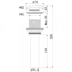 Донный клапан ceramica nova element 2 cn2000